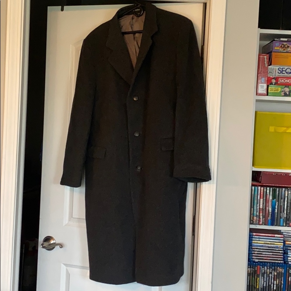Men’s long gray wool coat